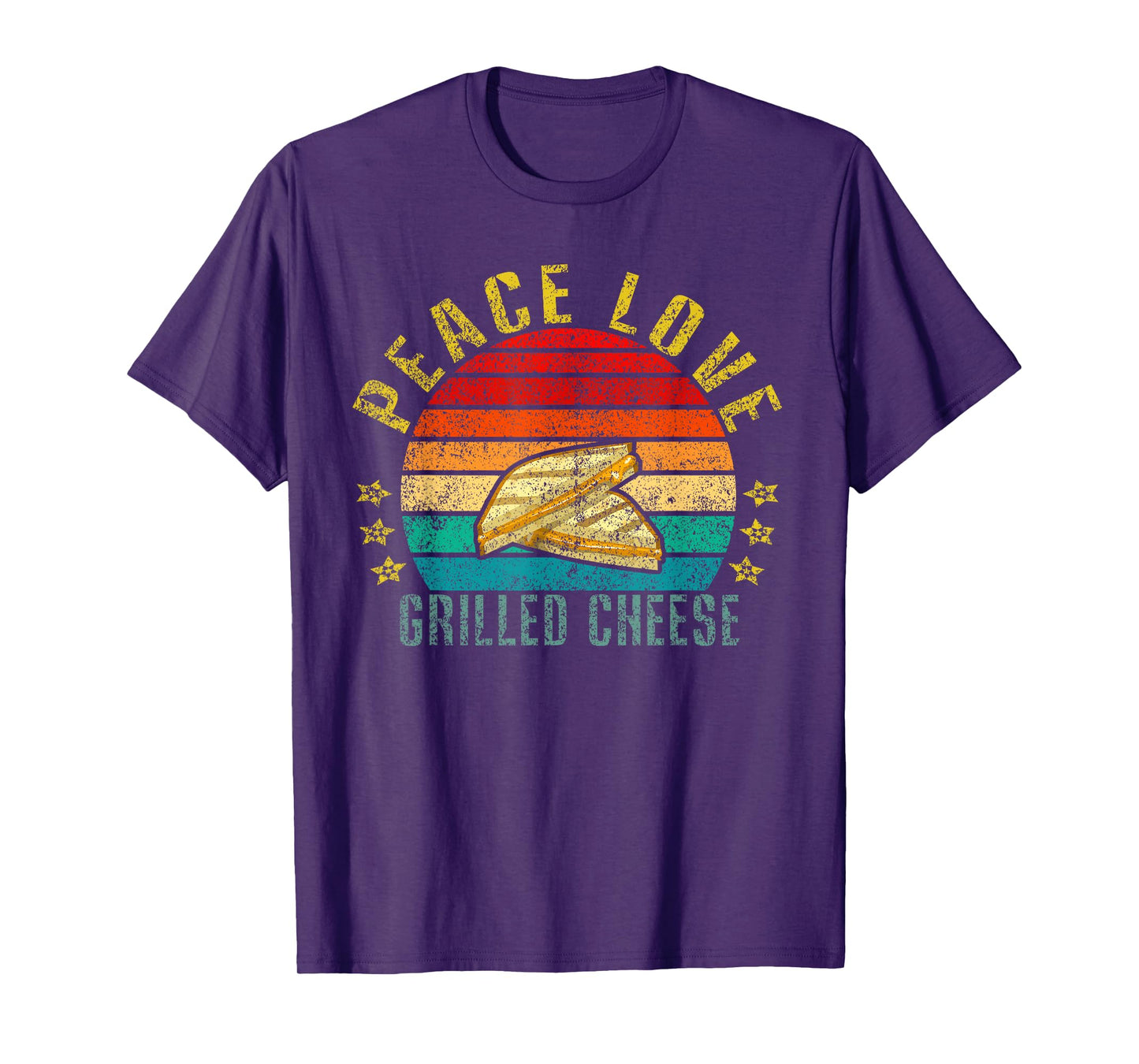 Peace Love Grilled Cheese Funny Retro T-Shirt