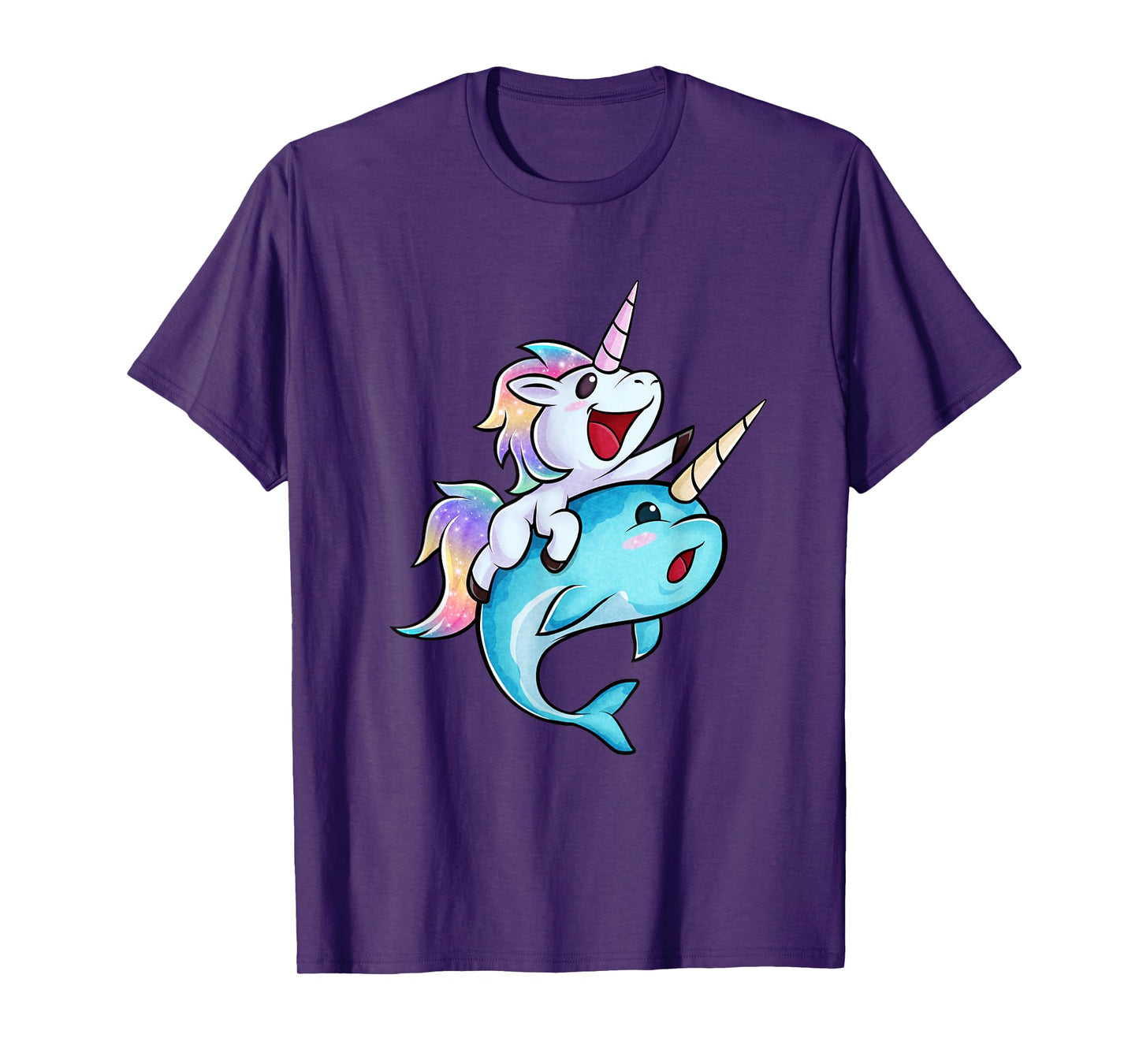 Unicorn Riding A Narwhal T-Shirt