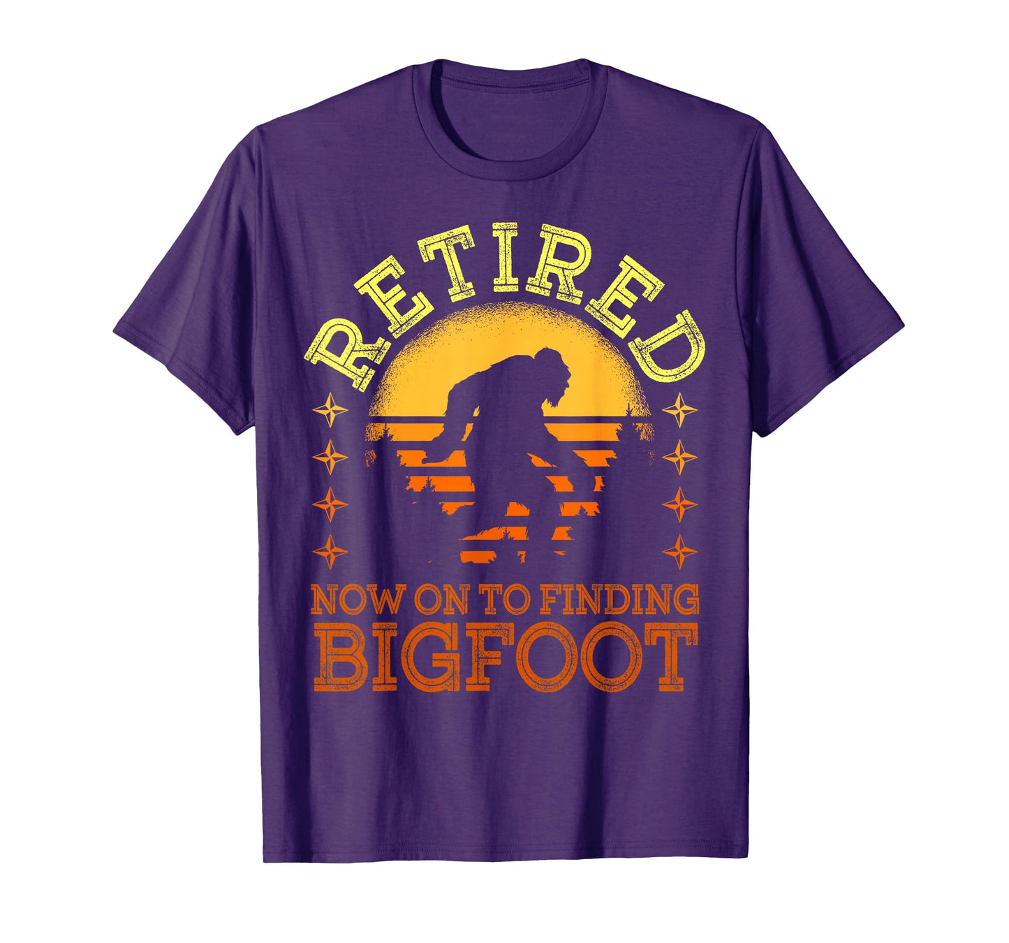 Retro Retired Finding Bigfoot Retirement Sasquatch Saying T-Shirt