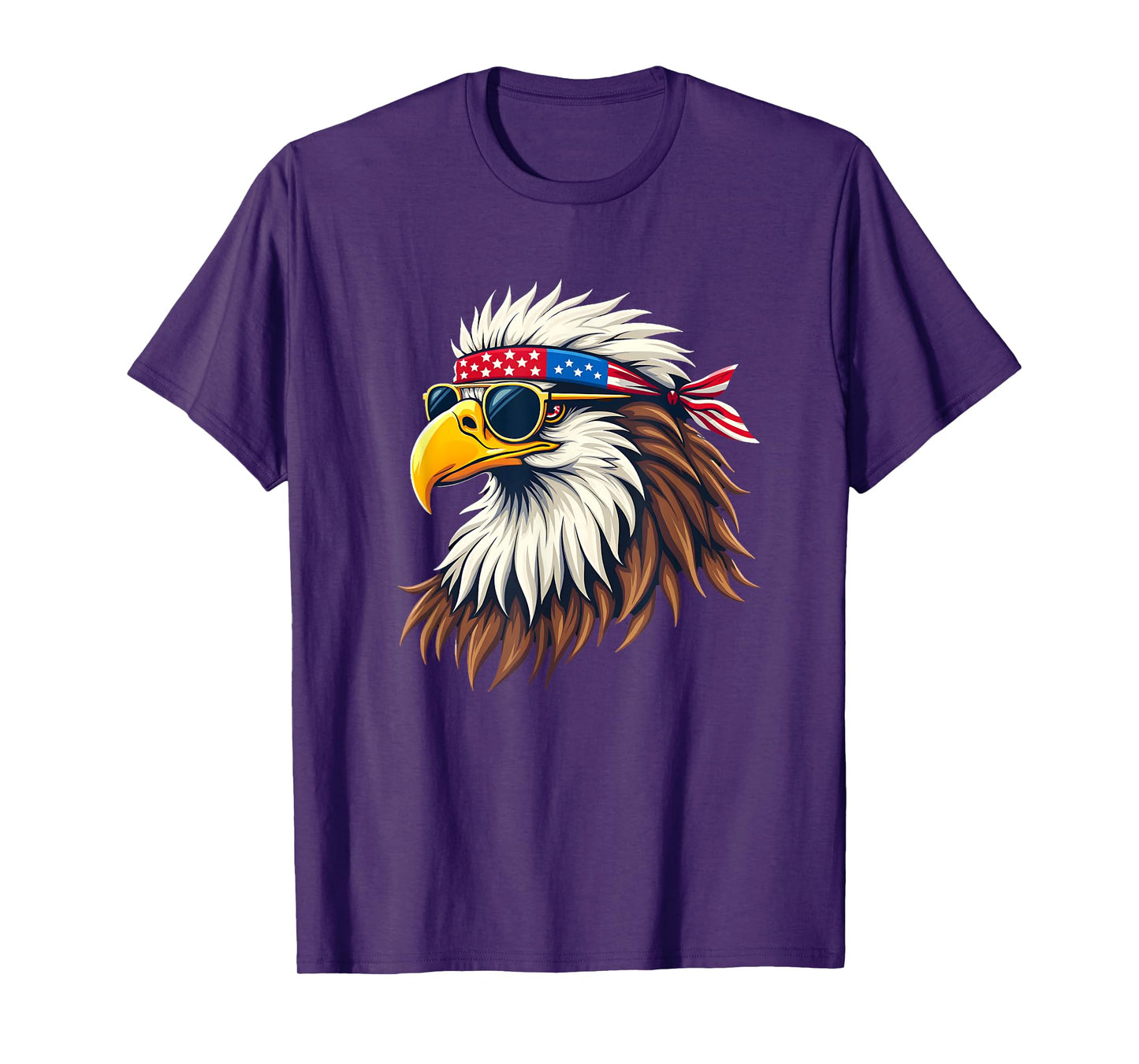 Patriotic Eagle Graphic - Retro American Flag Design T-Shirt