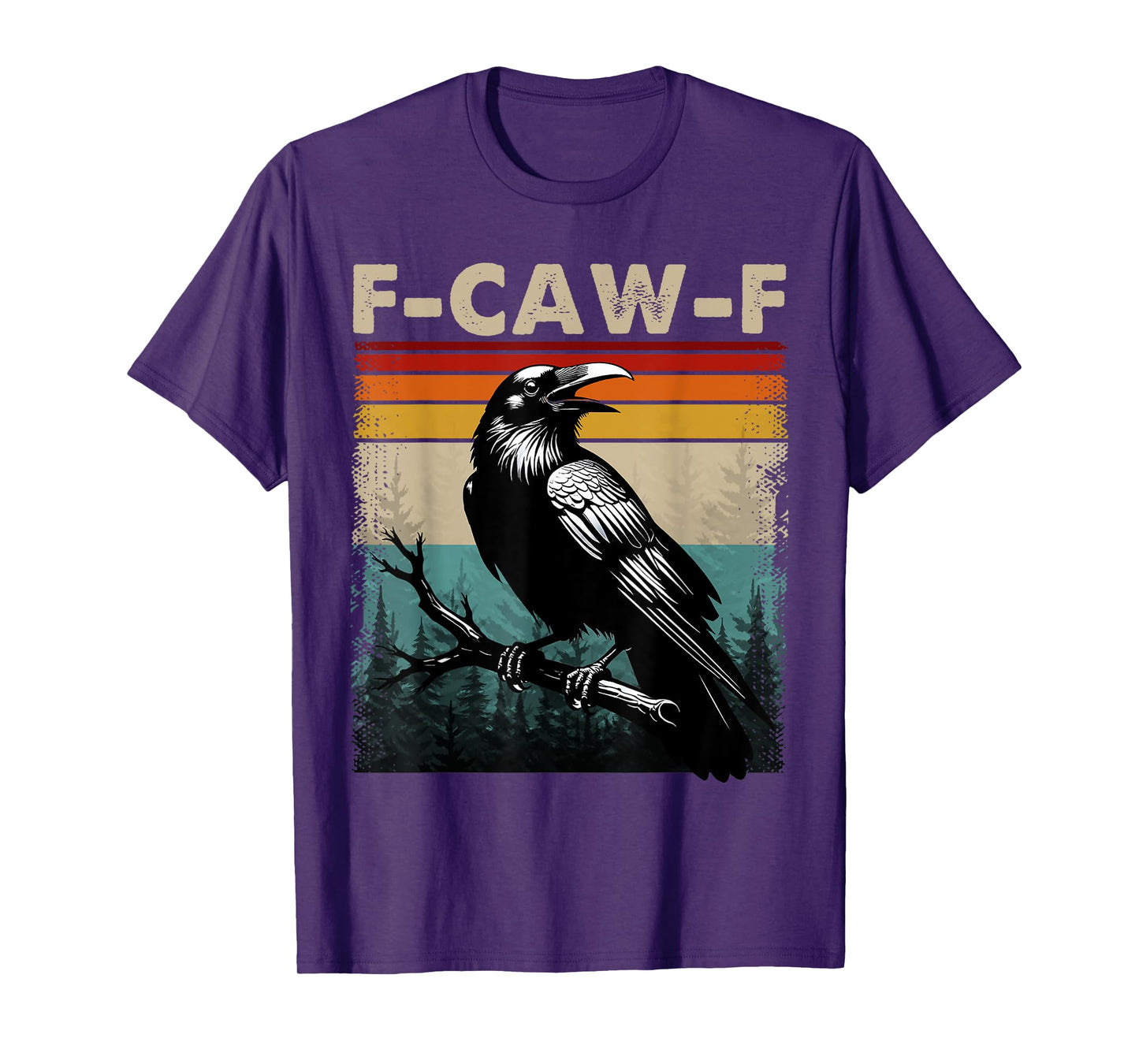 F-Caw-F Black Crow Black Bird Retro Sunset Vintage F-Caw-F T-Shirt