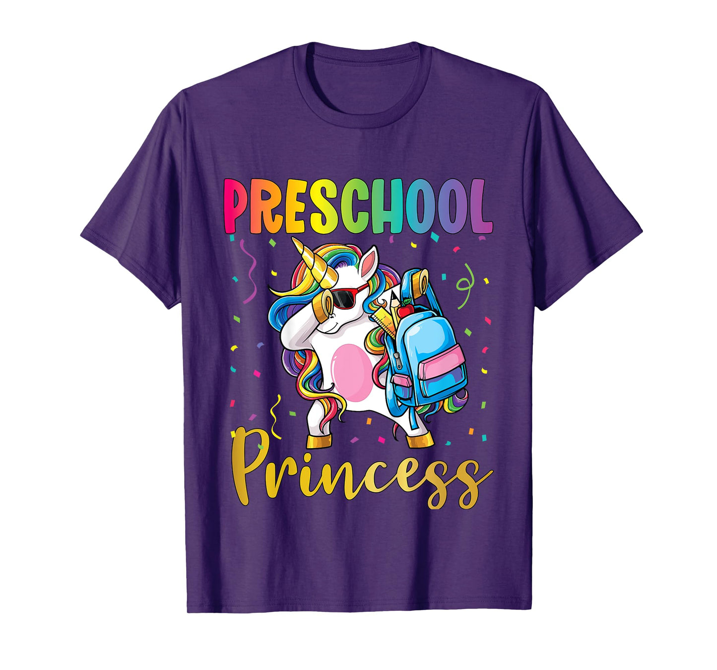 First Day of Preschool Pre-K Toddler School Princess Unicorn T-Shirt