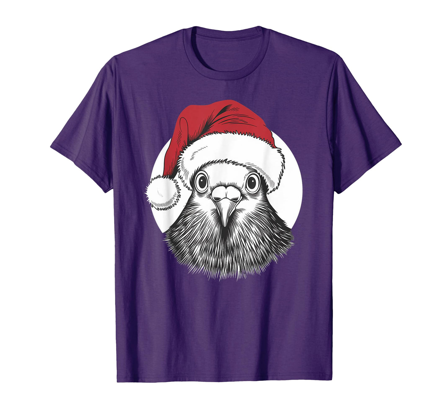 Joyful Pigeon Santa on Pigeon Christmas T-Shirt