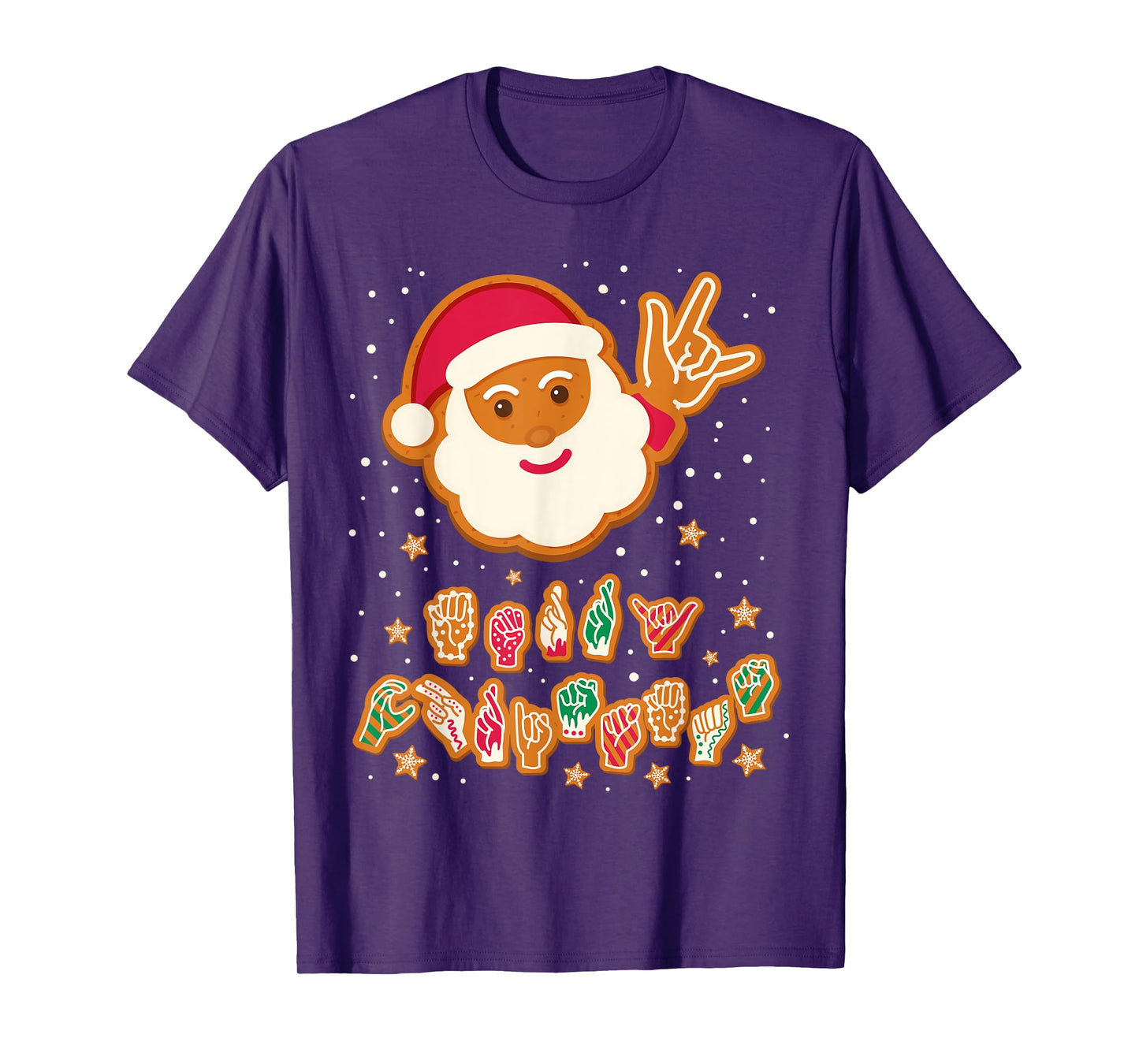 ASL Christmas Santa Signing Merry Christmas Sign Language T-Shirt