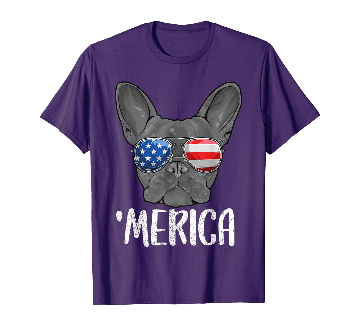 Merica French Bulldog Dog 4th of July American Flag T-Shirt for Women Kids Men