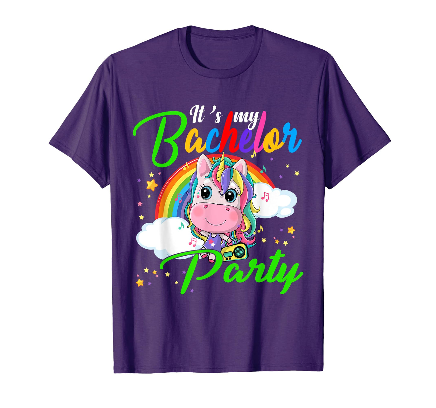 It's My Bachelor Party Funny Bachelor Party Unicorn Rainbow T-Shirt
