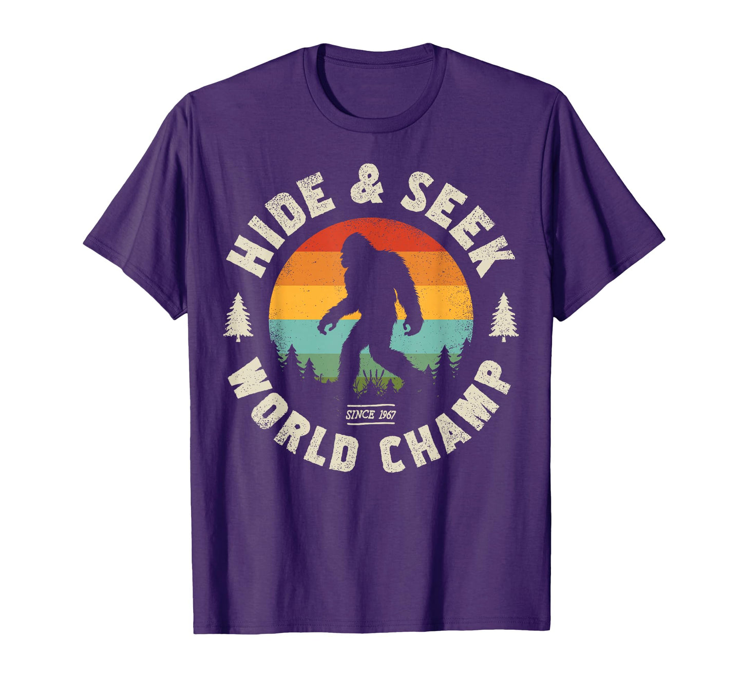 Bigfoot Hide And Seek World Champion Sasquatch Retro Vintage T-Shirt