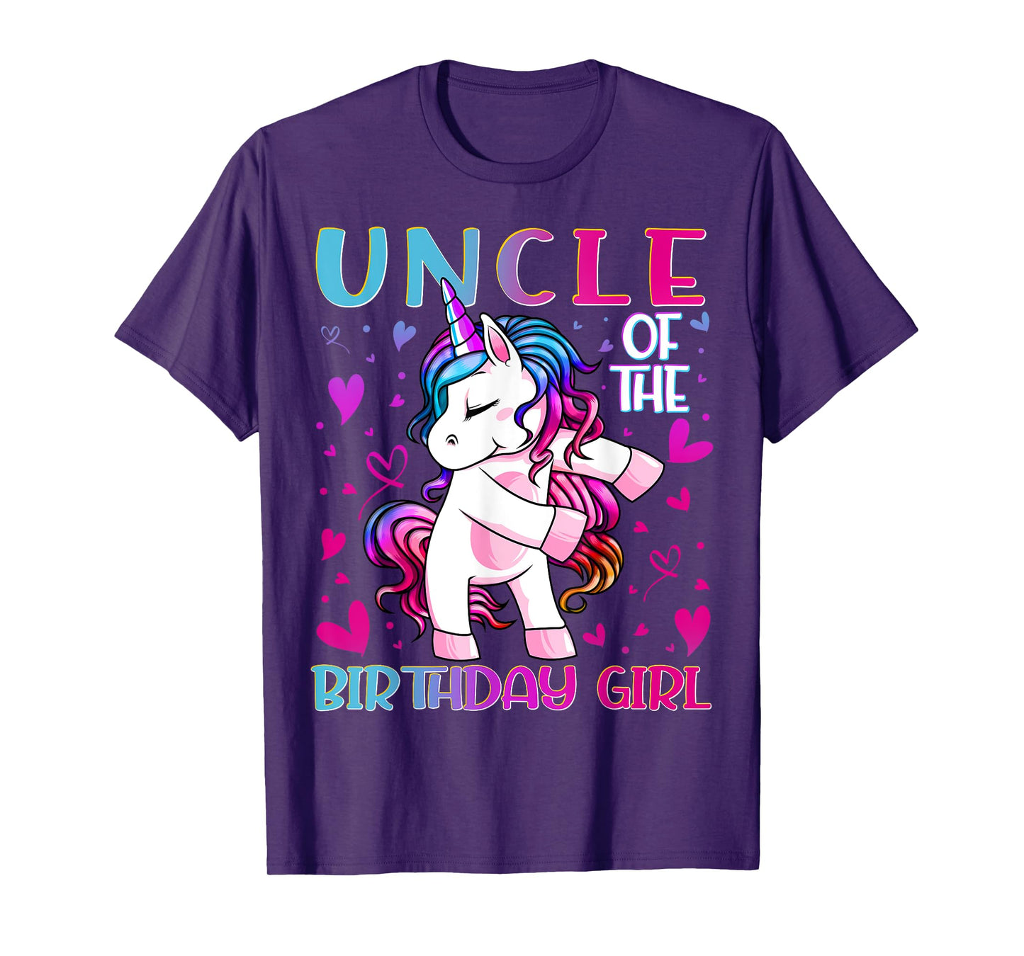 Uncle of the Birthday Girl Flossing Unicorn Uncle Gifts T-Shirt