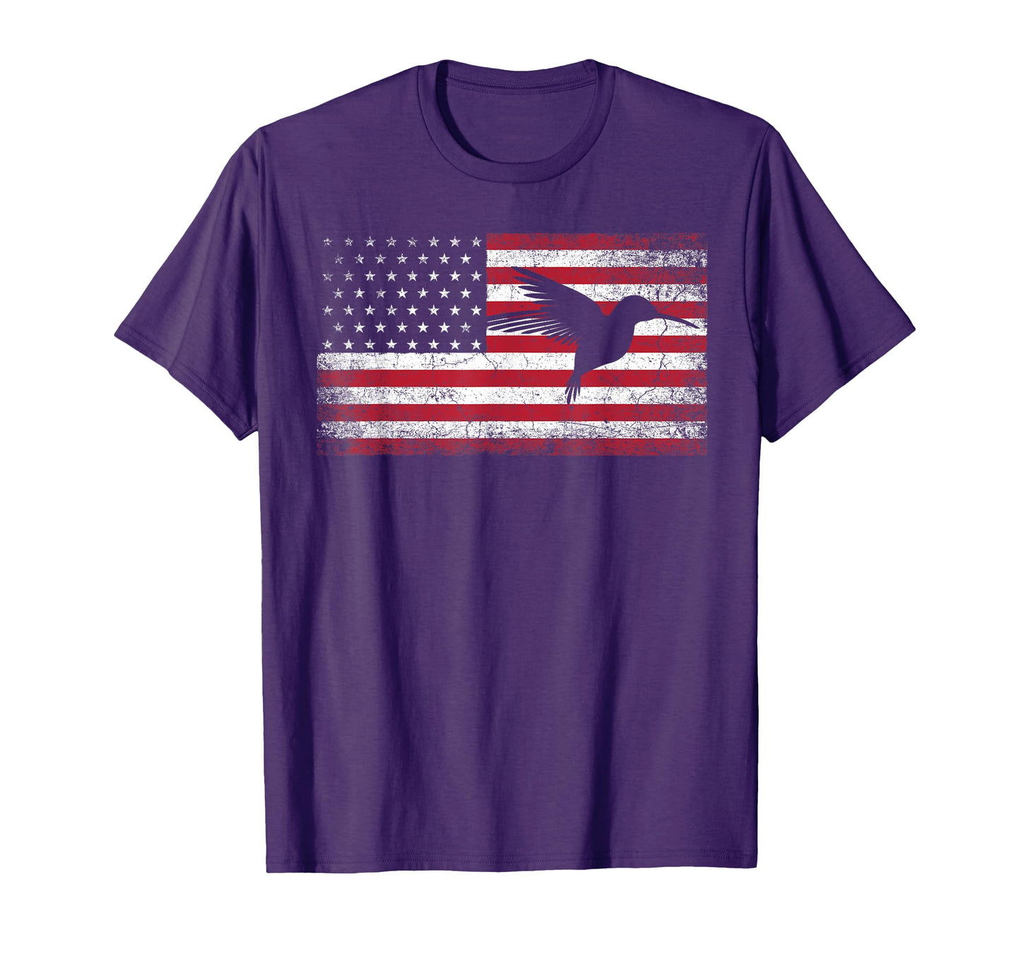 American Flag Hummingbird Bird Lover 4th of July Birding USA T-Shirt