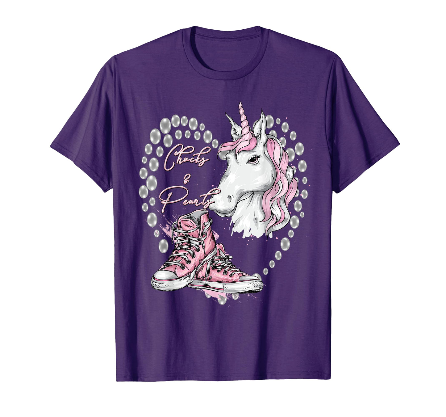 Chucks & Pearls Kamala Harris Inspired Girls Womens Unicorn T-Shirt