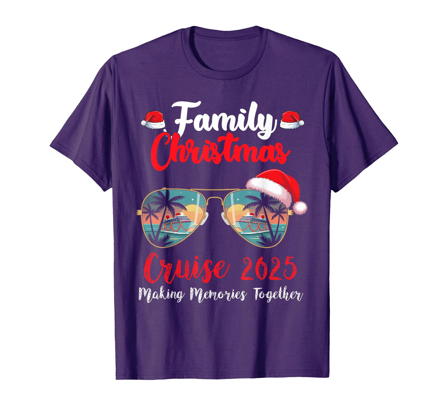 Family Christmas Cruise 2025 Sunglasses Boat Trip Xmas T-Shirt