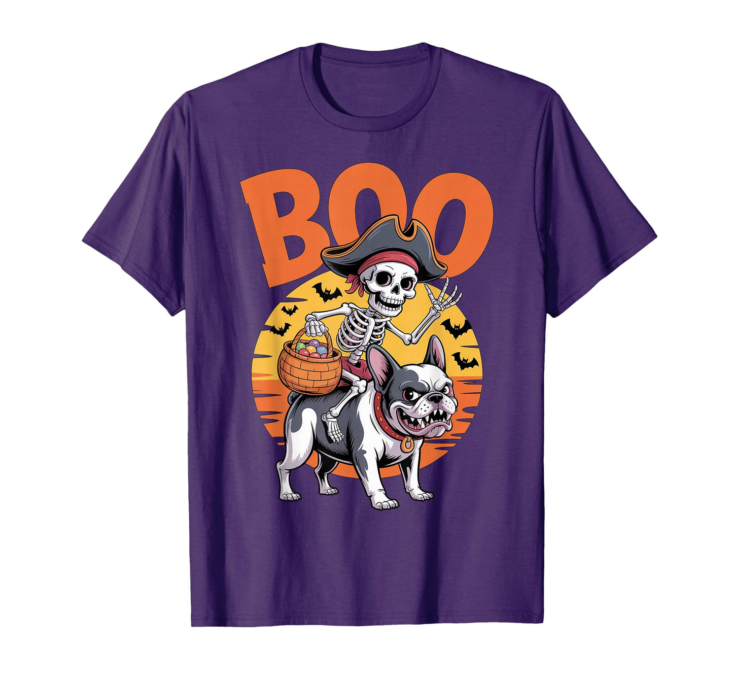 Spooky Frenchie Costume on Boo French Bulldog Halloween T-Shirt