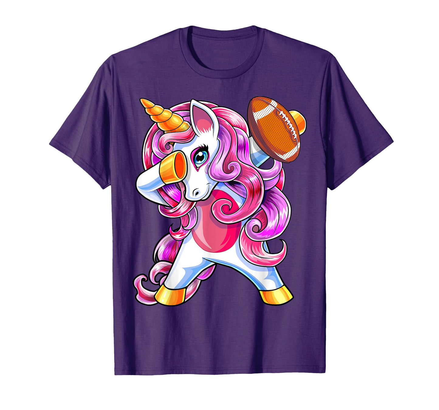 Dabbing Unicorn Football Shirt Unicorn Football Gift Girls T-Shirt