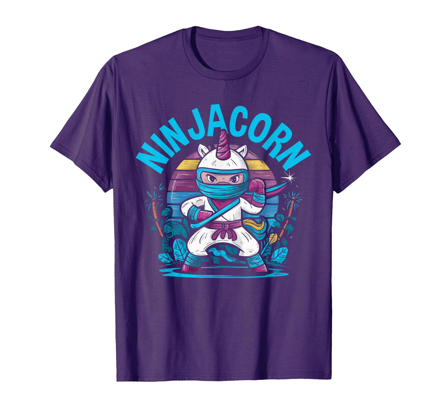 Ninjacorn Unicorn Lover Shuriken Kunai Shinobi Ninja T-Shirt