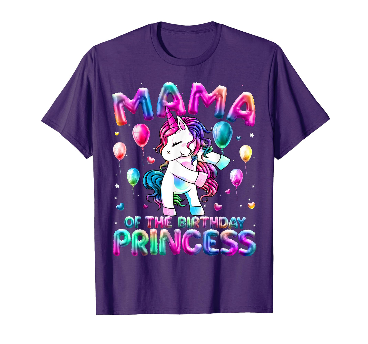 Mama of the Birthday Princess Girl Flossing Unicorn Mom T-Shirt