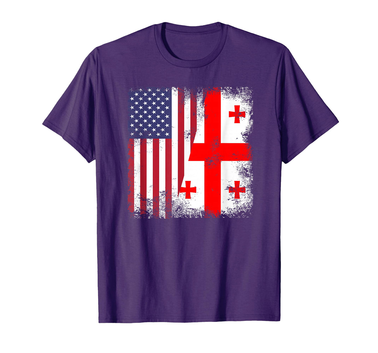 Half Georgian Flag T-Shirt | Vintage Georgia USA Gift T-Shirt