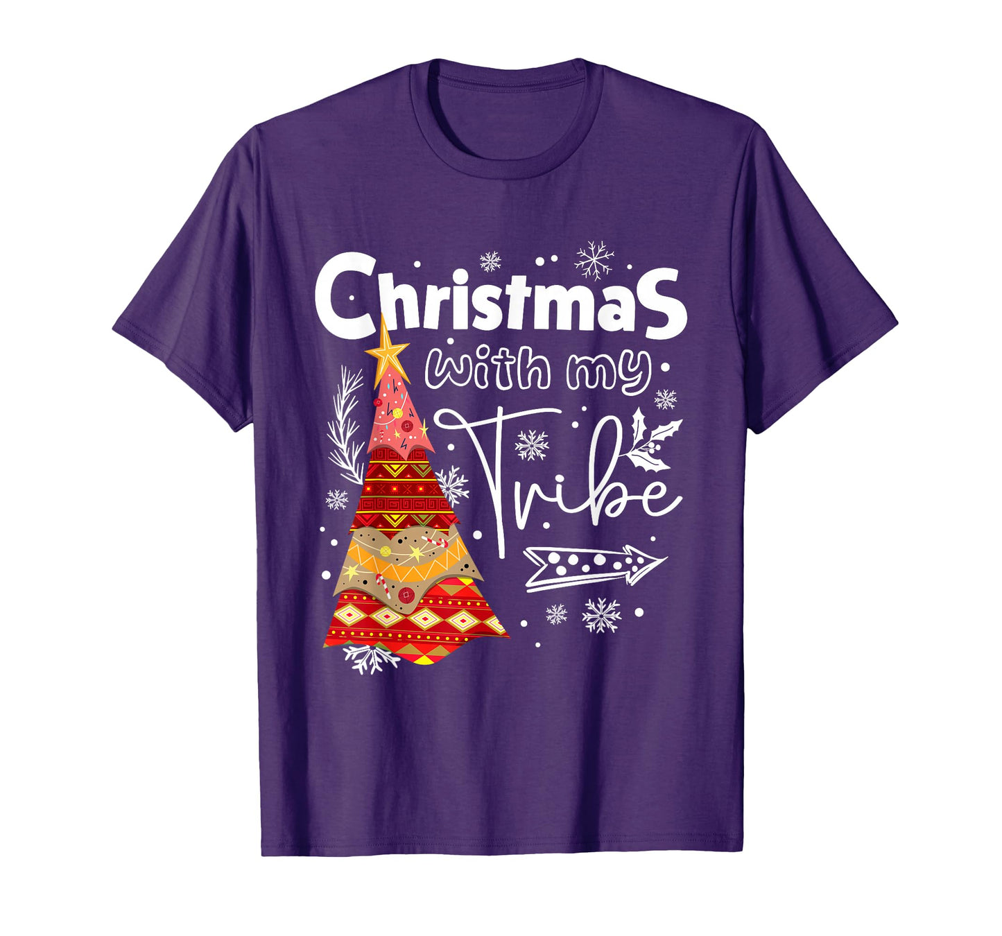 Mery Christmas with My Tribe Xmas Matching Family Men Women T-Shirt