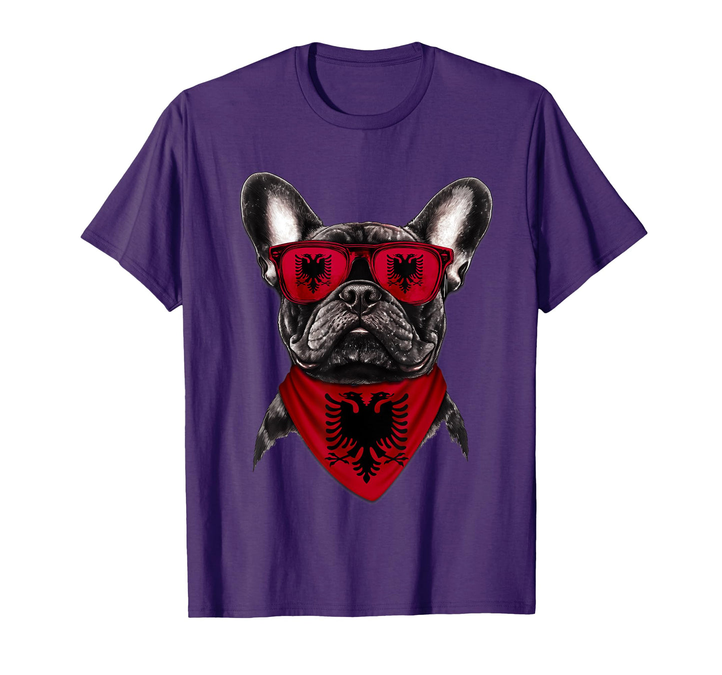 Albanian Flag American French Bulldog Heritage Albania T-Shirt for Men Women Kids