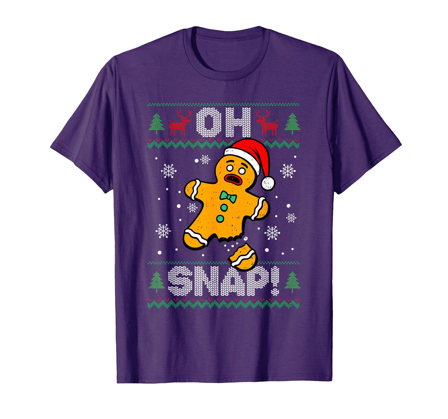 Oh Snap Gingerbread Man Christmas Xmas Cookie Baking Funny T-Shirt