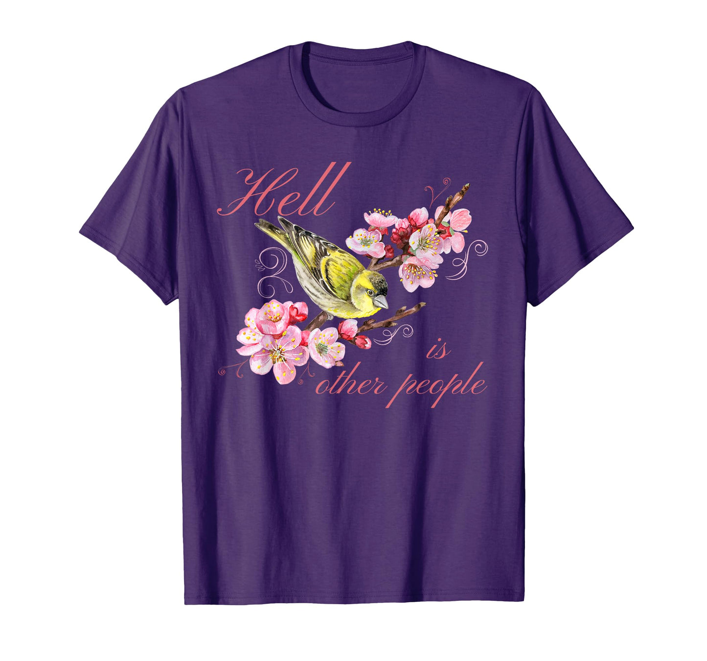 Funny Introvert Hell is Other People Floral Antisocial T-Shirt