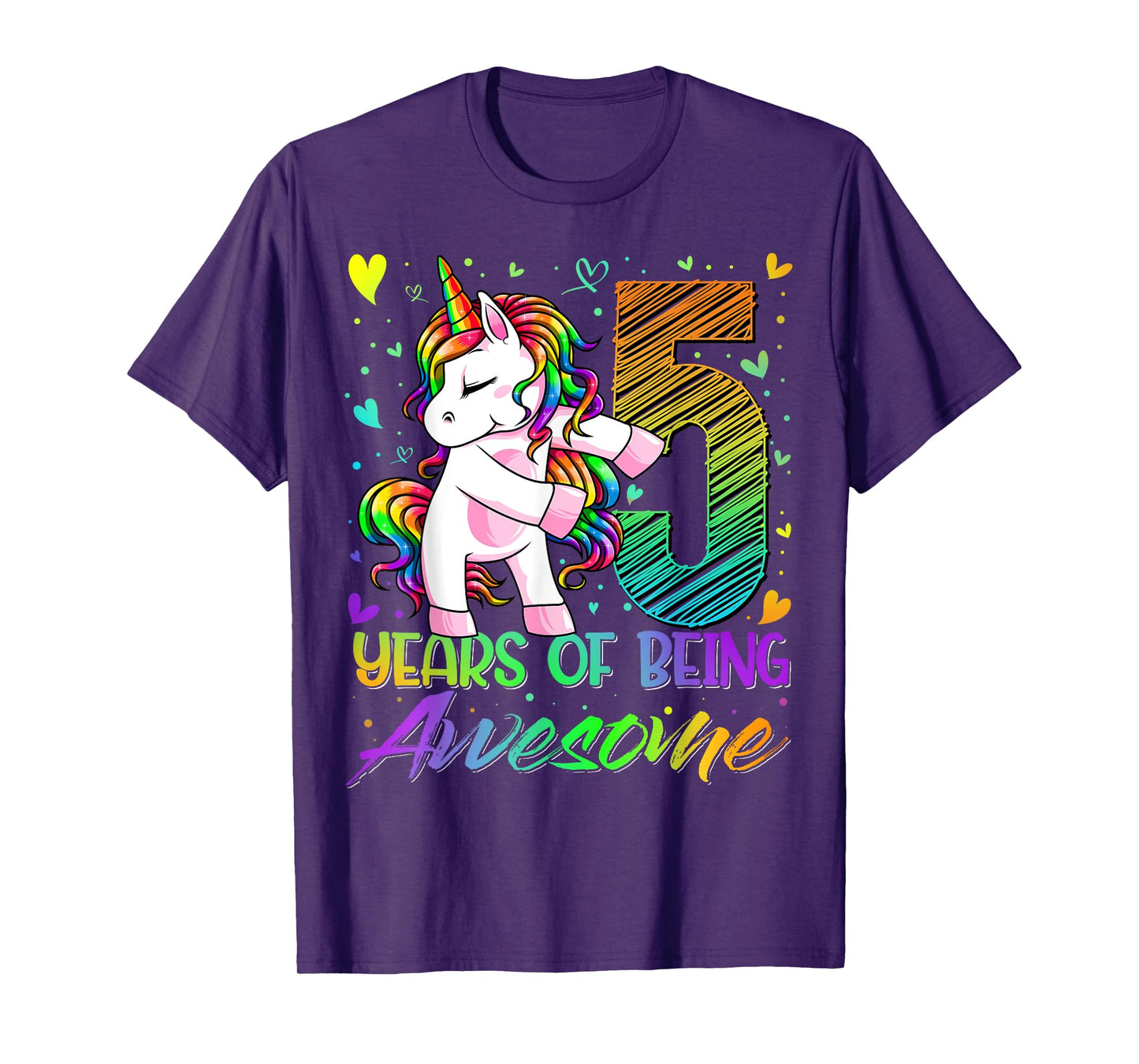 5 Year Old Gifts Unicorn Flossing 5th Birthday Girl Party T-Shirt