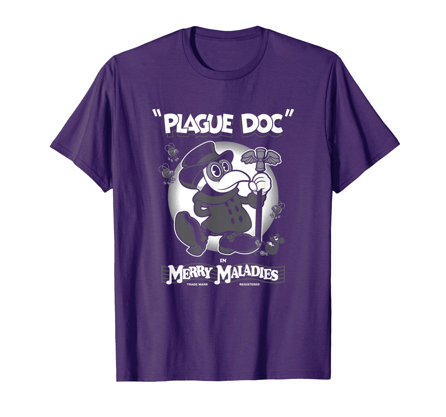 Merry Maladies - Vintage Cartoon Plague Doctor - Rubber Hose T-Shirt