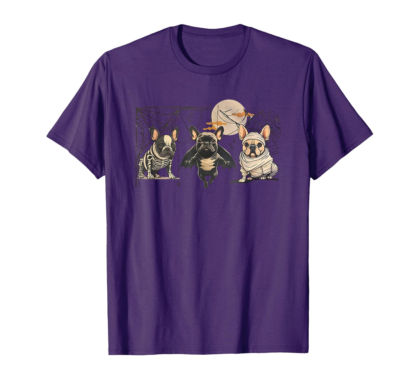 Frenchie Halloween Bleached French Bulldog Spooky T-Shirt