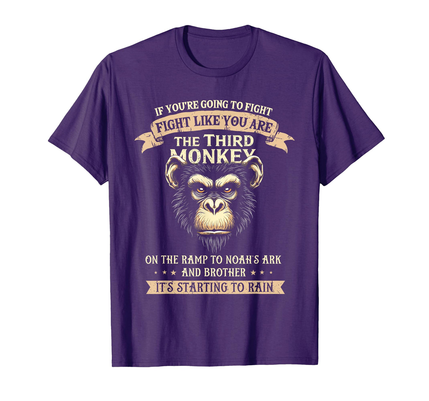 Fight Like The Third Monkey - Funny Monkey T-Shirt