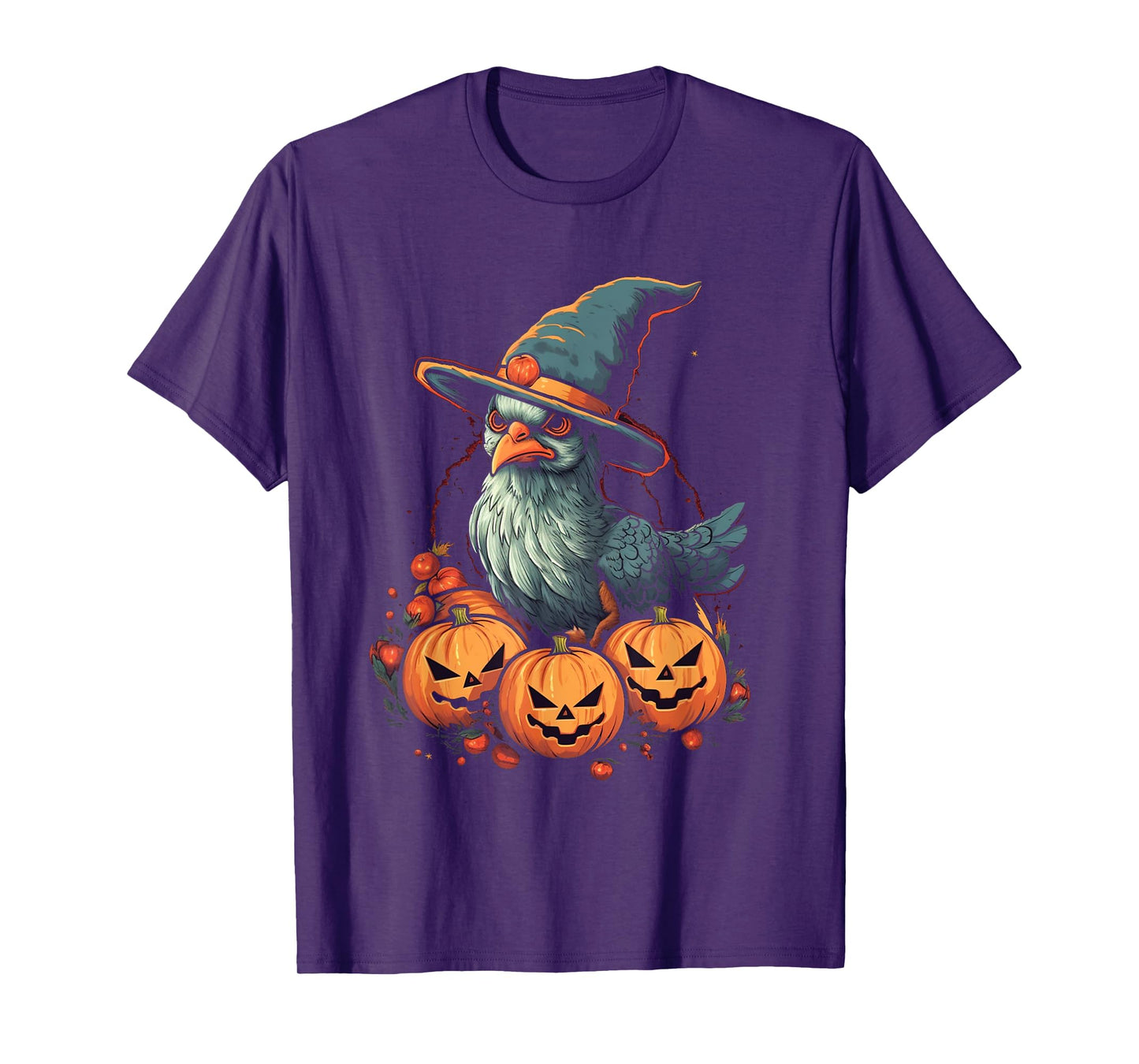 Chicken Witch Halloween Costume Farm Animal Pumpkin Farmer T-Shirt