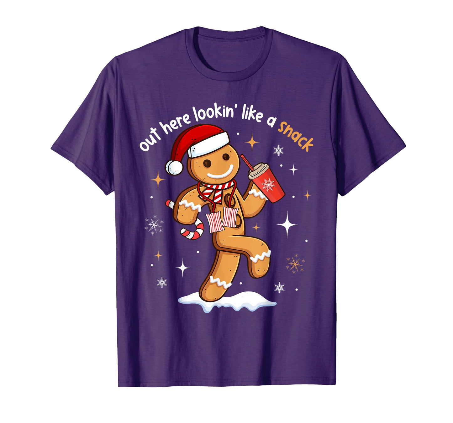 Out Here Looking Like A Snack Funny BouJee Xmas Gingerbread T-Shirt