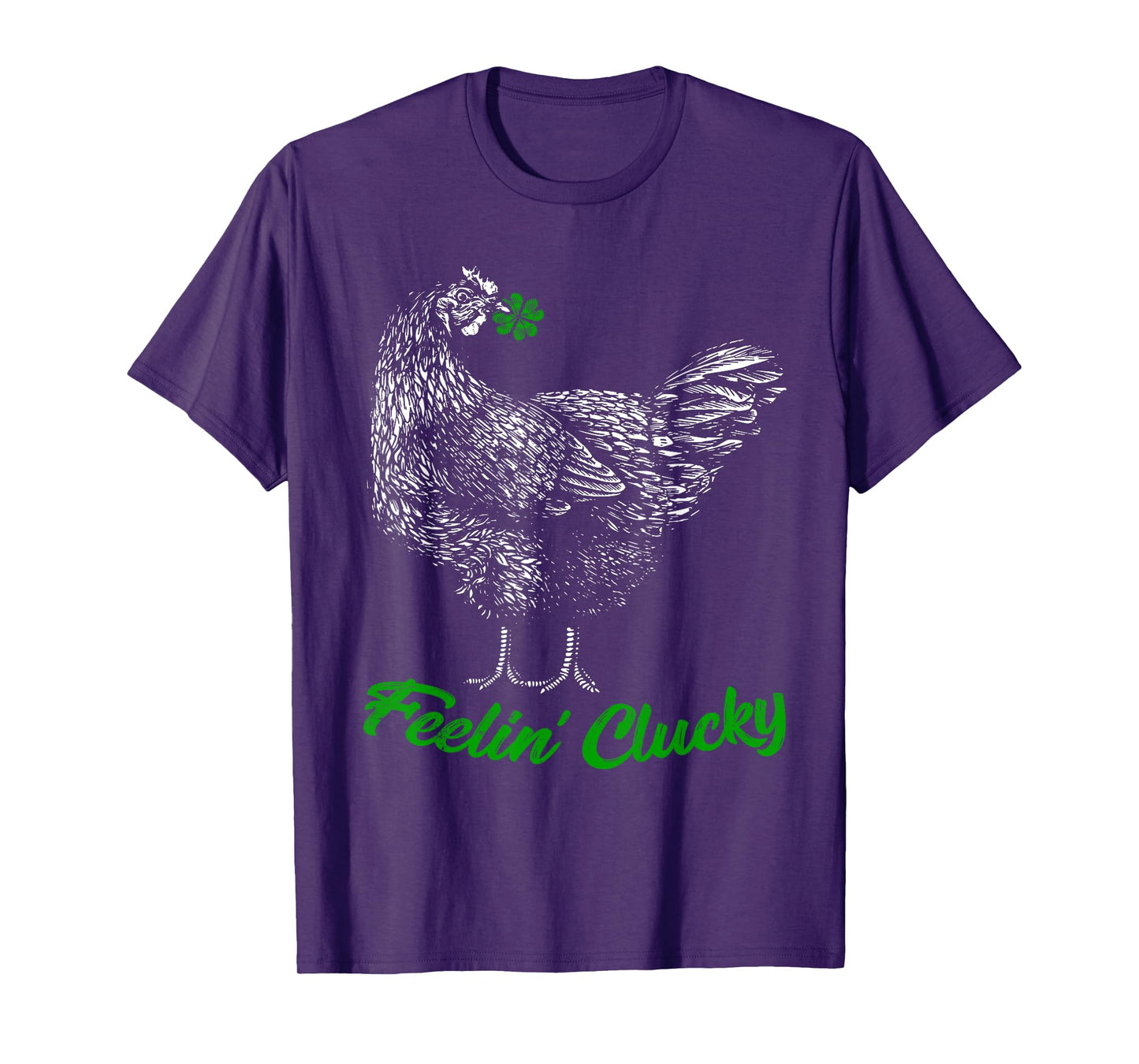 St Patricks Day Lucky Chicken Lover Gift Feelin' Clucky T-Shirt