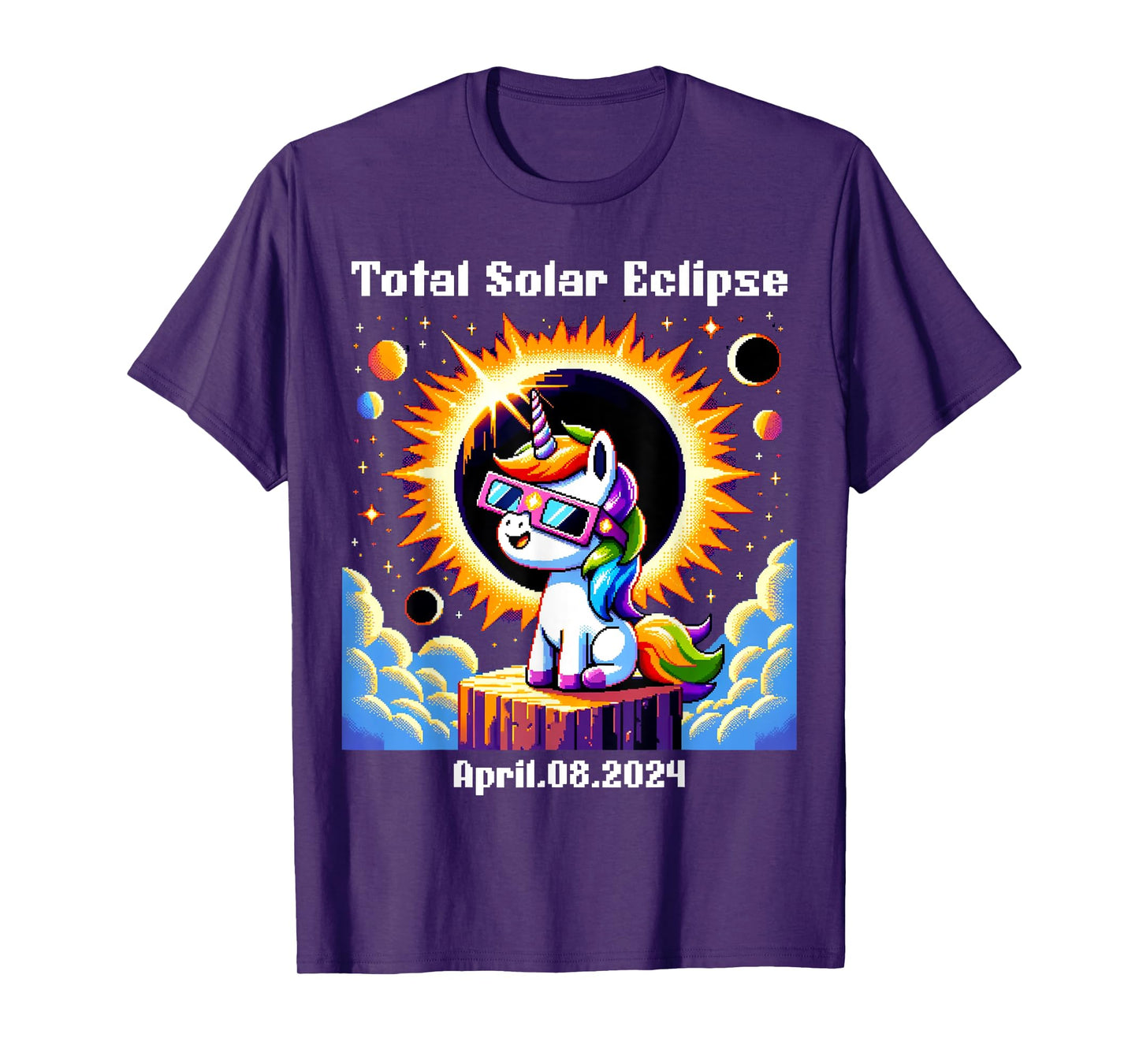 Solar Eclipse 2024 Tee Total Eclipse April 8th 24 Unicorn T-Shirt