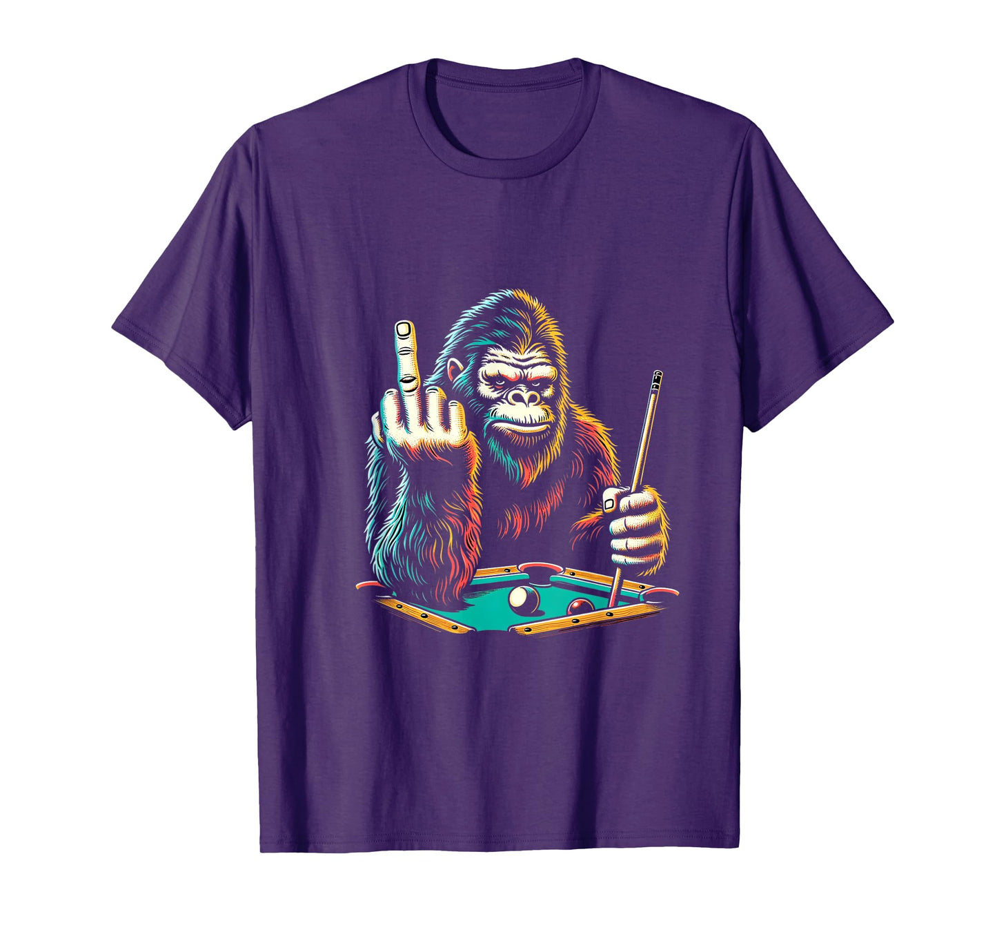 Funny Billiards Pool Player Retro Bigfoot Sasquatch T-Shirt