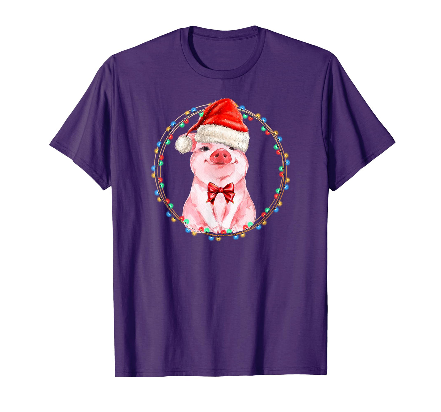 Sweet Pig with Santa Hat Pig Lover Christmas T-Shirt