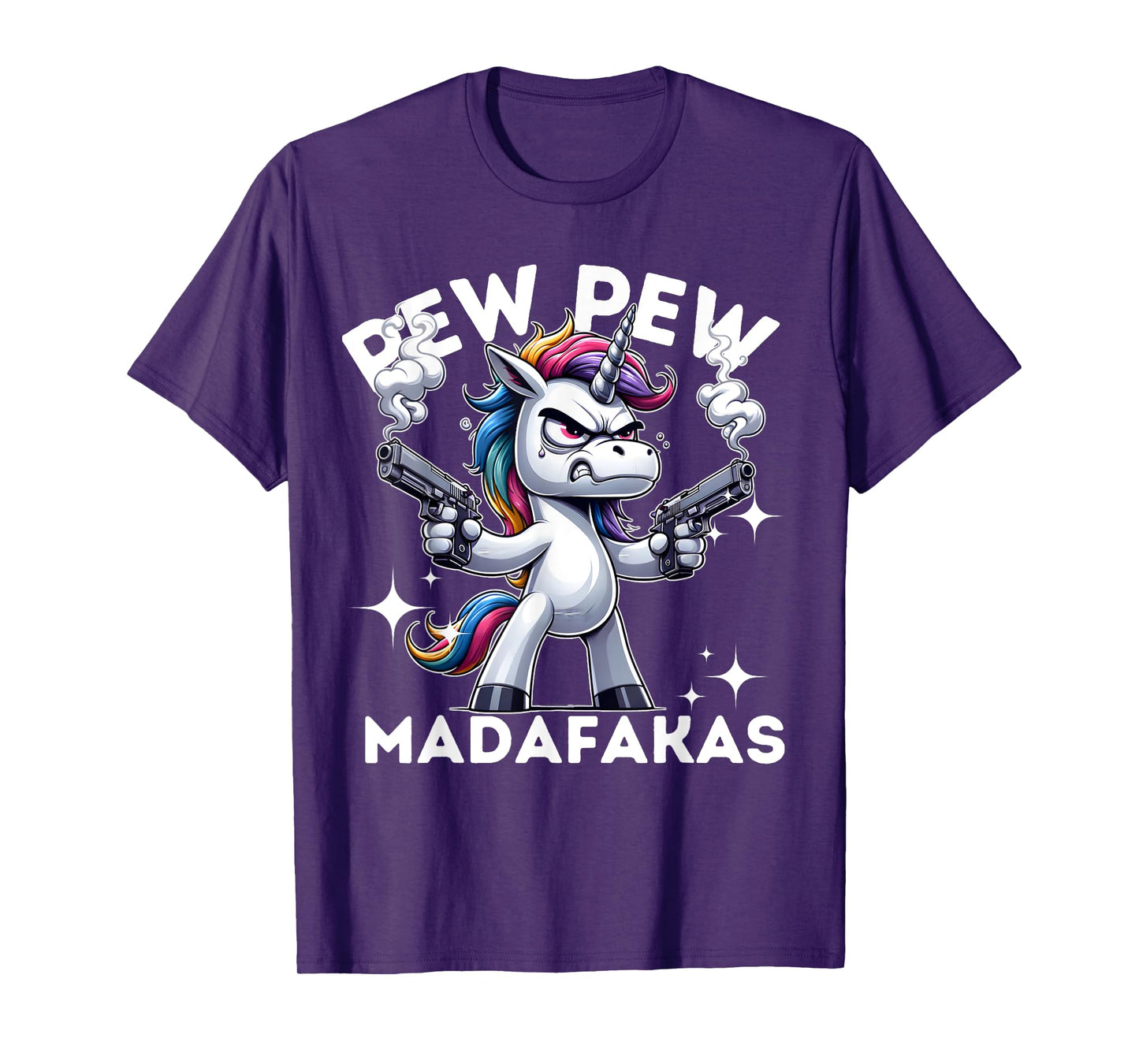 Pew Pew Madafakas Angry Unicorn crazy pew T-Shirt