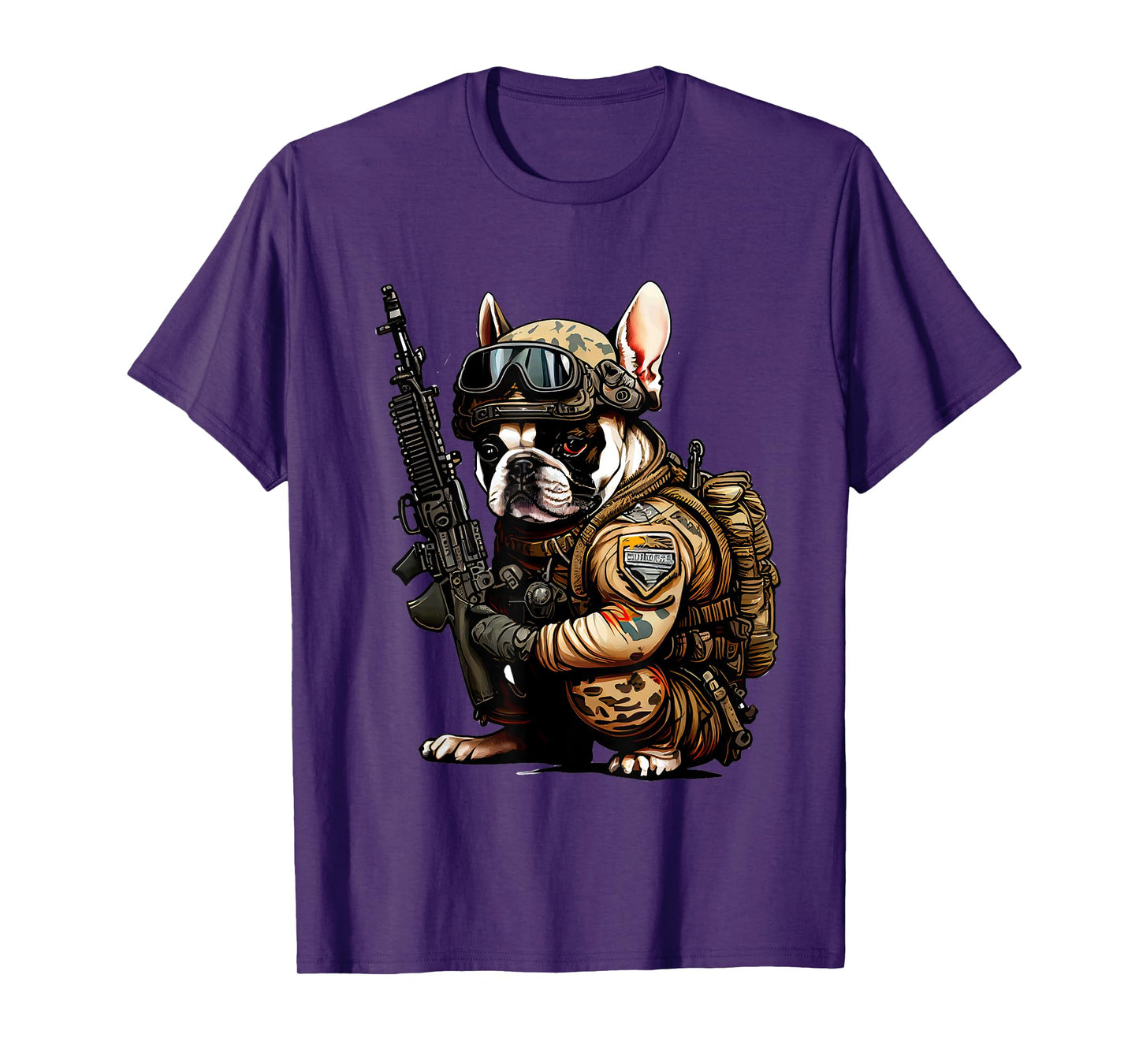 Military Bulldog Tactical Frenchie Ready For Action T-Shirt for Men Women Kids