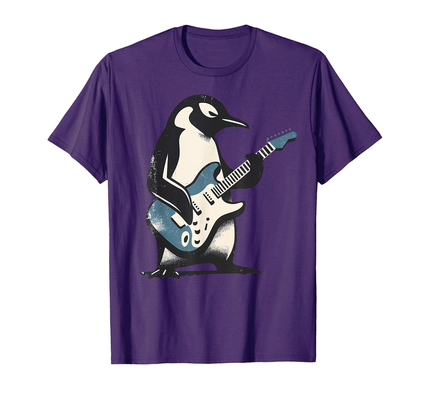 Cool Penguin Playing Guitar Music Lover Penguin Guitar Funny T-Shirt