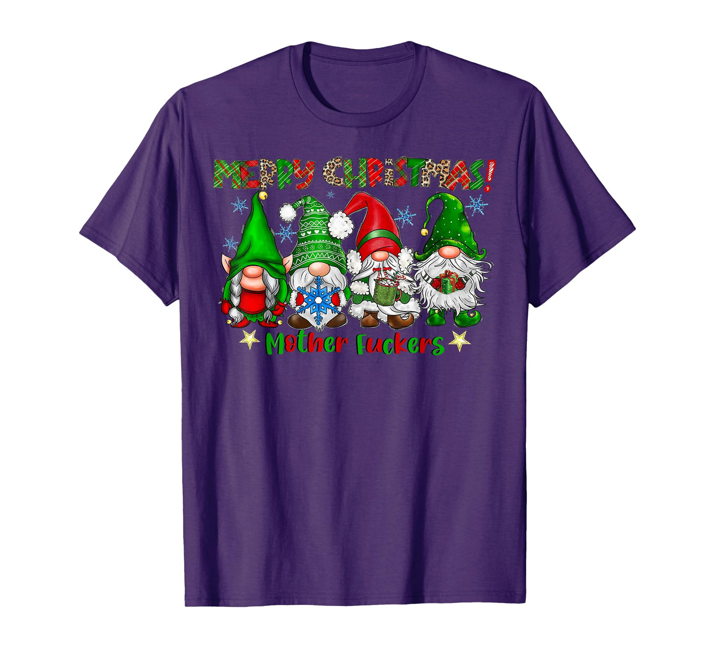 Merry Christmas Mother Fuckers Funny Gnomes Xmas Holiday T-Shirt