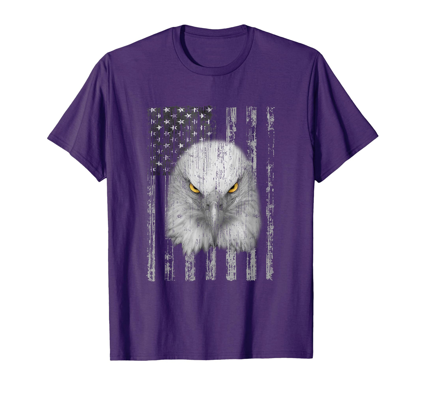 USA Flag with American Bald Eagle Eyes Shirt Patriotic Tee T-Shirt