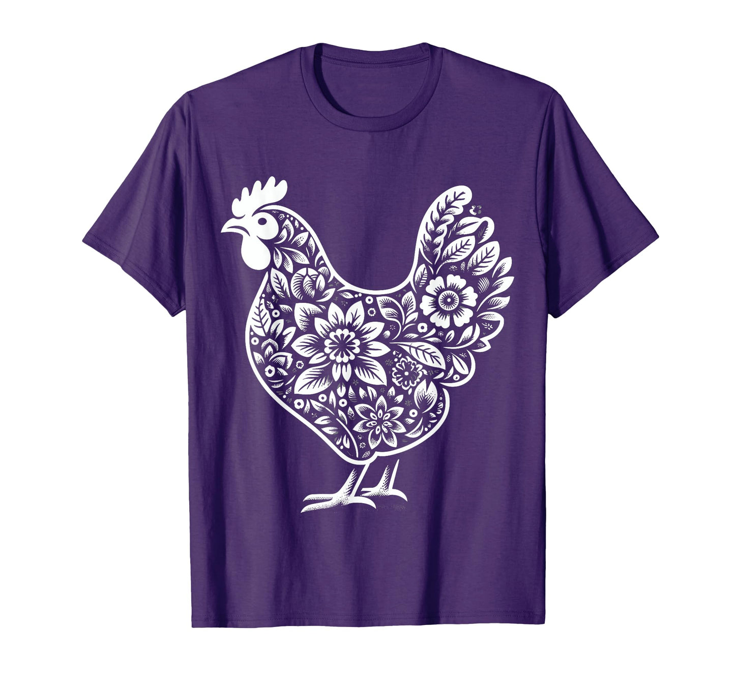 Floral Chicken Farmer Chicken Girl Flower T-Shirt
