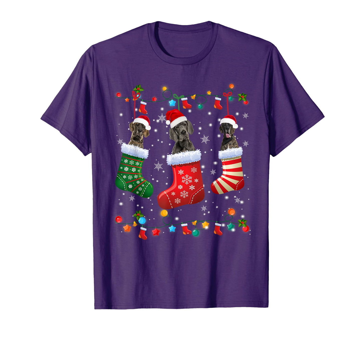 Great Dane Christmas Socks Funny Xmas Pajama Dog Lover T-Shirt