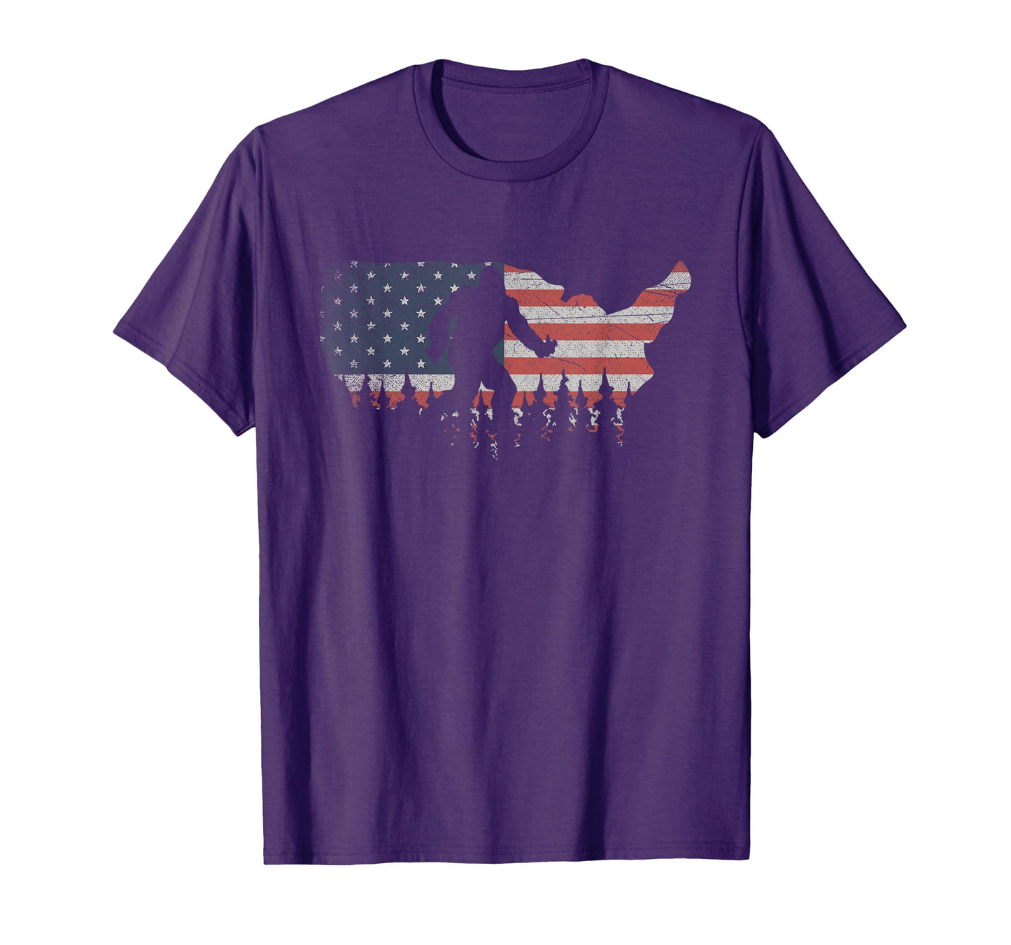 Patriotic Yeti US Flag Sasquatch Cryptozoology Gift Bigfoot T-Shirt