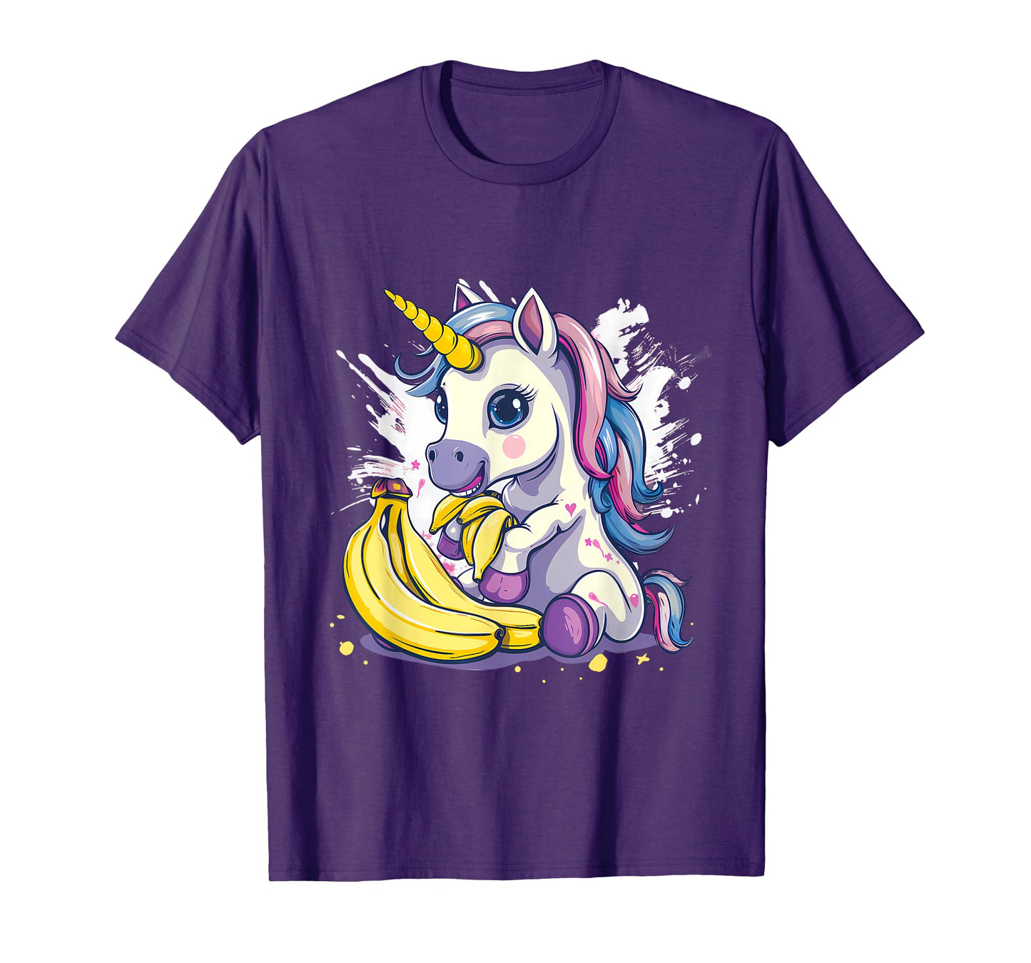 Banana Unicorn Watercolor Animal Art Drawing Banana Fruit T-Shirt