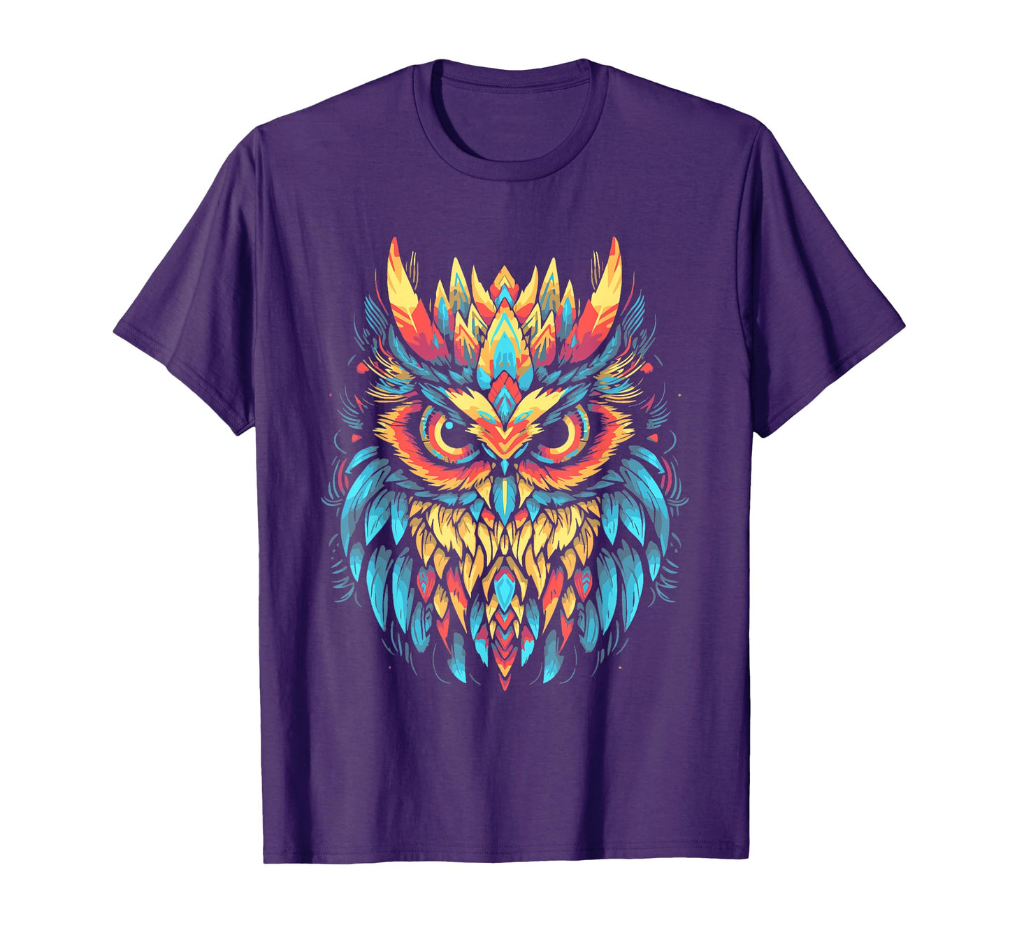 Flying Owl Futuristic Geometric Glitch Art Bird Lover T-Shirt
