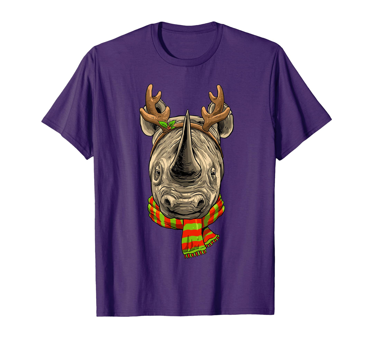 Christmas Rhinoceros Santa Clause Reindeer Xmas Safari Rhino T-Shirt