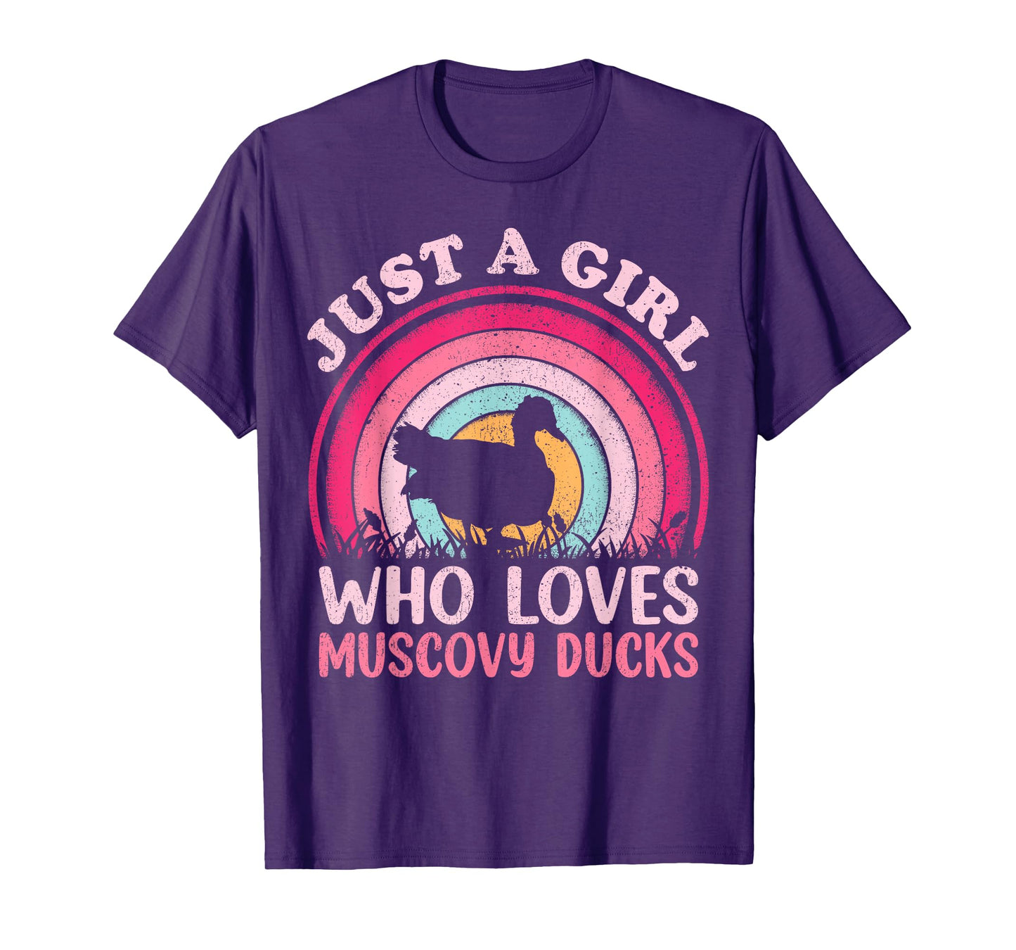 Duck Bird Vintage Retro Just A Girl Who Loves Muscovy Ducks T-Shirt