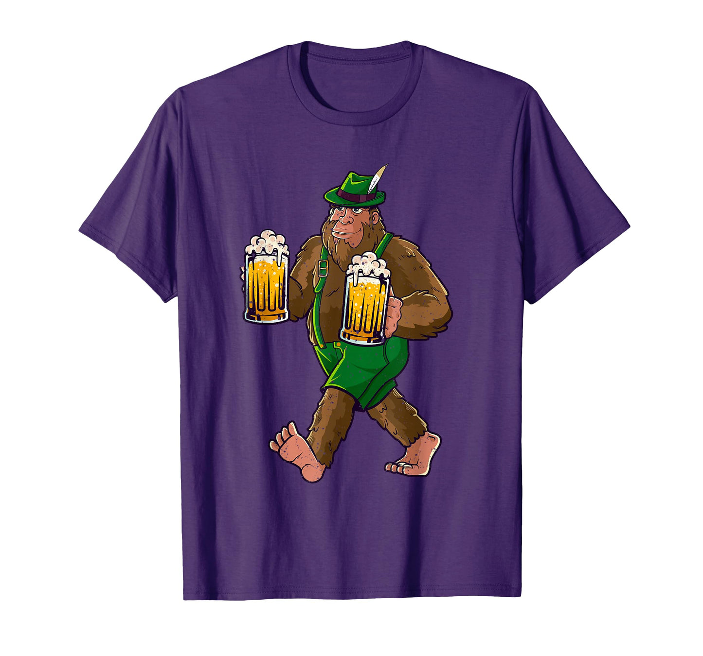 Bigfoot Lederhosen Funny Oktoberfest Men Prost Beer Mug T-Shirt