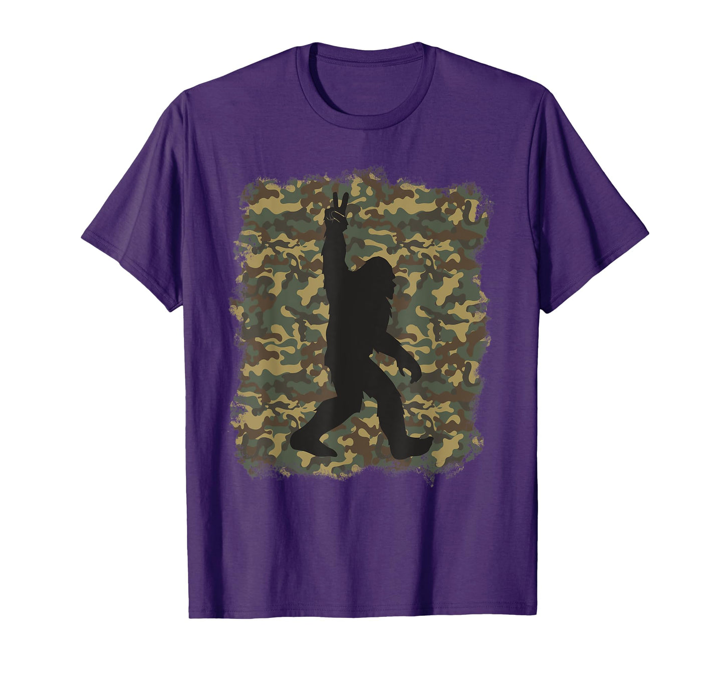 Bigfoot Sasquatch Peace Big Foot Squatch Army Camouflage Men T-Shirt