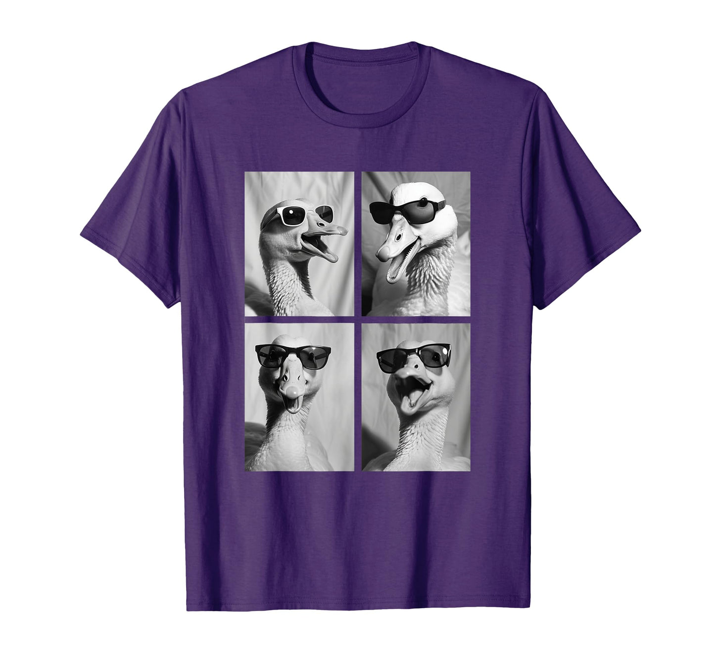 Funny Goose with Sunglasses Silly Geese Animals Photo Booth T-Shirt