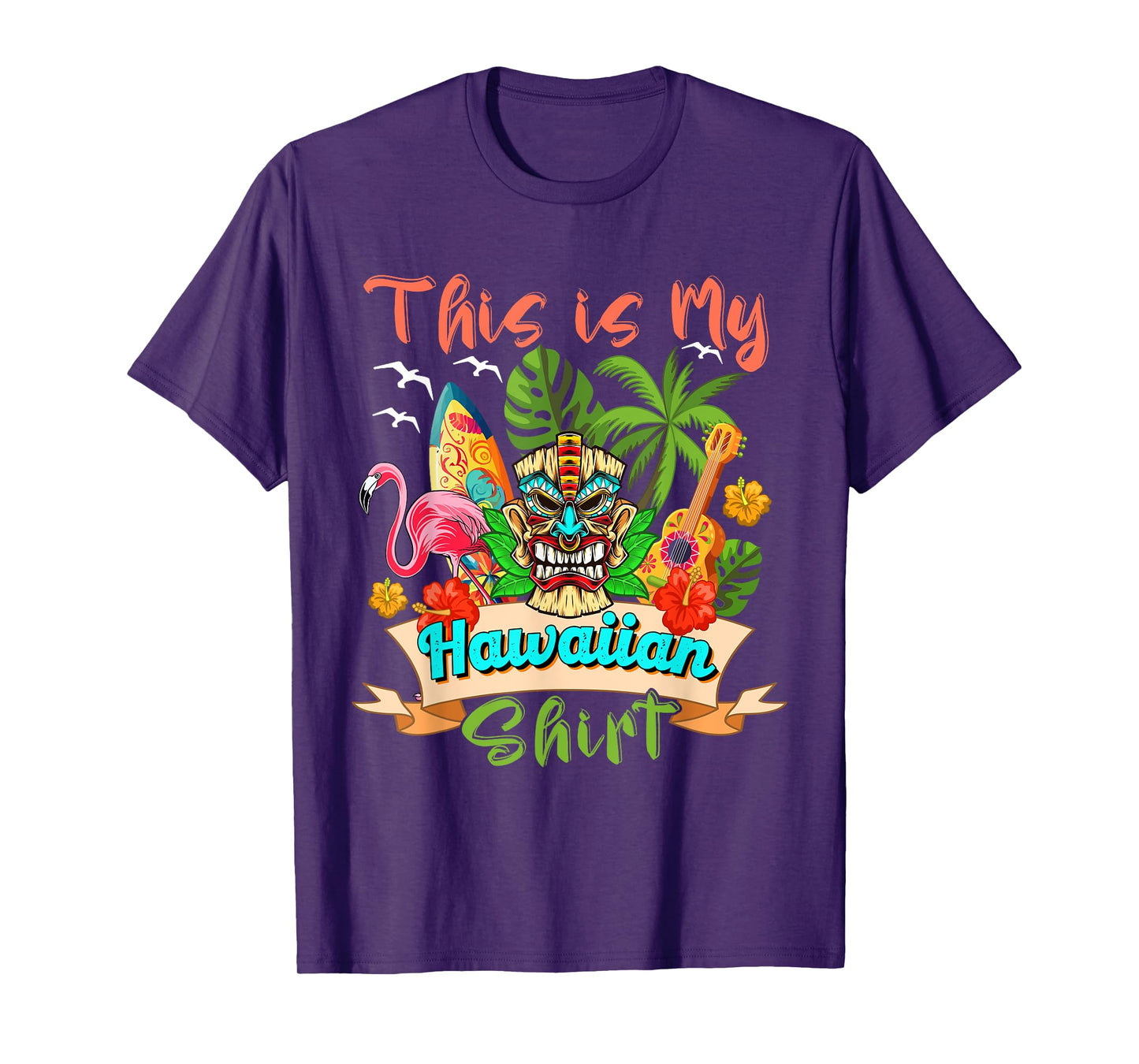 This Is My Hawaiian Shirt Floral Flamingo Summer Vacation T-Shirt